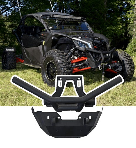 Red Black Polaris General UTV with Winch Ready Bumper