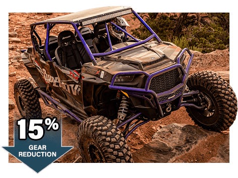 Purple and Black Polaris RZR UTV