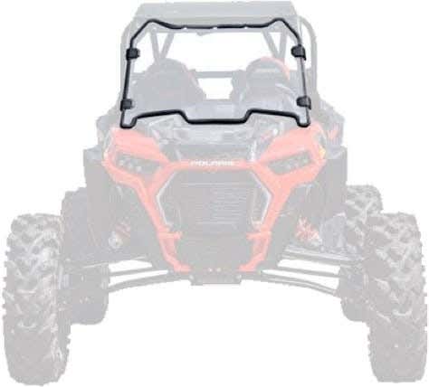 Red Polaris RZR Turbo S UTV with Full Windshield